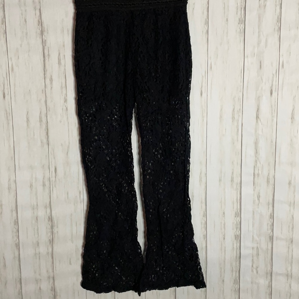 Black, lace pants (shorts underneath)